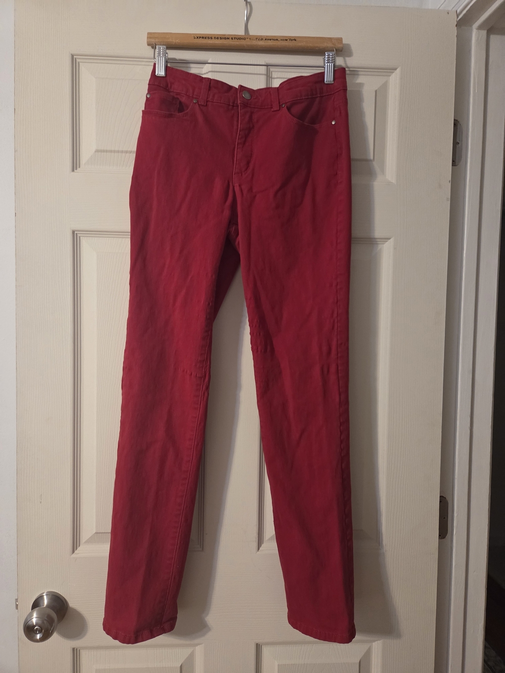 Charter Club Women's Red Straight-Leg Jeans